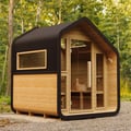 4-Person Electric Outdoor Sauna with LED Lighting & Glass Door