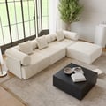 Serene 2800mm 4-Piece Modular Chenille Velvet L-Shaped Sectional with Ottoman