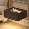 Floating Wooden Nightstand with Light & Charging Station