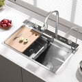 750mm Drop-in Kitchen Sink with Mixer Tap Single Bowl Stainless Steel
