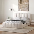 Estrutura de cama Humply Modern Leather Wingback 140* 200 cm com cabeceira estofada