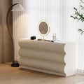 Humply 59" Leather White 9-Drawer Dresser Chest