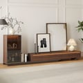 Fero Walnut Extendable TV Stand with Bookcase & LED Lighting(98"-155")