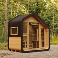 2-Person Outdoor Sauna with Electric Heater & LED Lights