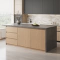 1800mm Japandi Style Wood Kitchen Island