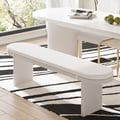 Fluve 1600mm White Dining Bench with Boucle Removable Cushion