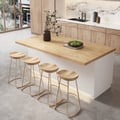 72" Japandi Style Wood Kitchen Island with Multi-Storage and LED Light Natural & White