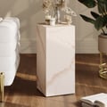 Beige Sintered Stone Plinth Pedestal Plant Stand & Side Table