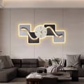 39.4" Horizontal Silent Wall Clock Light Modern Abstract Geometric Decor Art Living Room