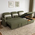 Green Sofa Bed with Side Table