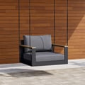 Axis Outdoor Swing Sofa in Matte Gray Aluminum with Cushion