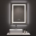 Miroir de salle de bain LED sans cadre à commande tactile, antibuée et haut-parleur Bluetooth 800 mm x 600 mm