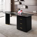 Modern Sintered Stone Top Office Writing Desk with 3-Drawer(71")