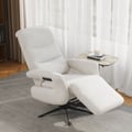Chenille Velvet Power Recliner Accent Chair with 360° Swivel