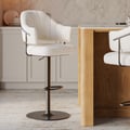 Modern Boucle Adjustable Counter Stool with Swivel Base