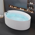 67" Fluted Acrylic Jacuzzi Bathtub with Jetted Massage Temperature Control
