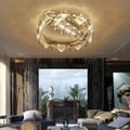 Elegant Round Crystal Ceiling Light with Warm White Glow