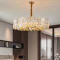 Clytia Modern Geometric Crystal Chandelier 14-Light with Adjustable Chain in Gold
