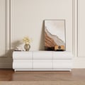 Humply 2000mm Modern White Leather Long TV Stand with 8 Drawers Media Console