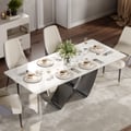 71" Sintered Stone Rectangular Dining Table with Butterfly Base Seats 6-8 People