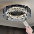 Crystal Dimmable Ceiling Lights 3 Modes LED Flush Mount Light with Remote Control