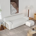 2320mm Boucle 3-Seat Sofa with Ottoman