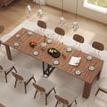 20"-118" Rectangle Extendable Rubber Wood Dining Table Walnut Seats 10-12