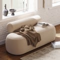 53"W Modern Boucle Bedroom Bench Chaise Lounge with Back