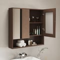 Walnut Mirror Cabinet with Storage 700mm*700mm