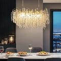 Gold Leaf Kitchen Island Light with Warm Light