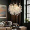 Modern Gold Plated Leaf Chandelier with Warm Light