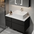 Bathroom Vanity Set 31.5" Modern Floating Faux Marble Bathroom Vanity with Sink