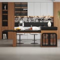81''-98" Modern Extendable Kitchen lsland with Charging Station & Storage