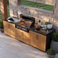Axis Outdoor Kitchen Island 3-Piece Set with 48,000 BTU Built-in Grill, Sintered Stone