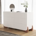 Curva 63" Boucle White 6 Drawer Smart Dresser Chest
