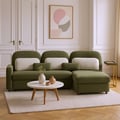 Green Sofa Bed with Side Table