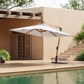 118" Cantilever Umbrella Outdoor Patio Offset Umbrella in White