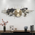 38" Modern Metal Large Map Wall Clock Decor Creative Silent Clocks Art for Living Room