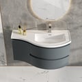 Bathroom Vanity Set 35.4" Modern Stone Resin Floating Bathroom Vanity with Sink