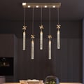 9-Light Gold LED Island Light – 28.3” Dimmable Dining Room Pendant Light
