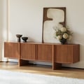 2030mm Walnut Solid Wood Fluted TV Stand