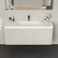 Ensemble de vanité de salle de bain flottant moderne à LED blanc chaud 1200 mm avec lavabo
