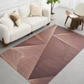5' x 8' Indoor Area Rug – Geometric Design, Non-Slip, Waterproof, Easy-Clean PVC Leather