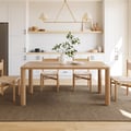 71" Solid Wood Dining Table with Post Legs Seats 6-8 People