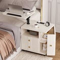 Fluted Smart Nightstand with Lift Up Table & Charging Station