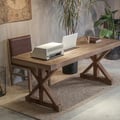 Vintage Style Rectangular Pine wood Farmhouse Desk in Natural  (59.1")