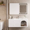 Armoire miroir salle de bain LED 120 cm avec portes coulissantes et rangements
