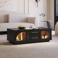 Arune 1200mm Arched Glass Doors Coffee Table with Storage and LED