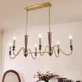 6-Light Kitchen Island Lighting-Solid Wood Chandelier 46"