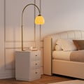 3-Drawer LED Smart Bedside Table with Adjustable Lamp Head and Charging Station